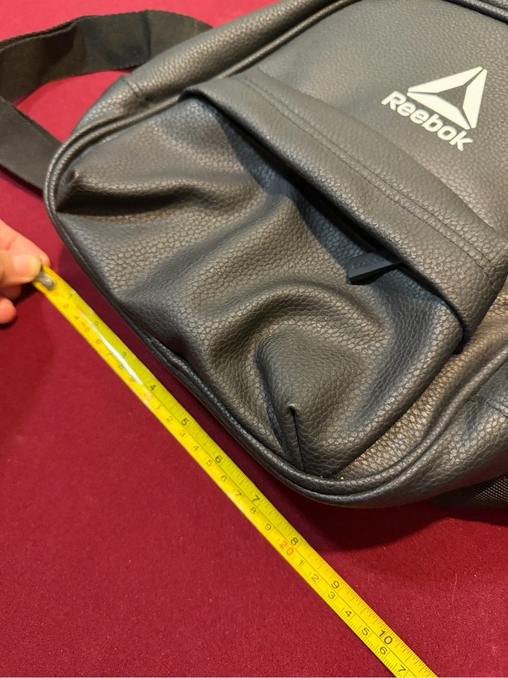 Reebok Black Textured Sling Bag with White Logo